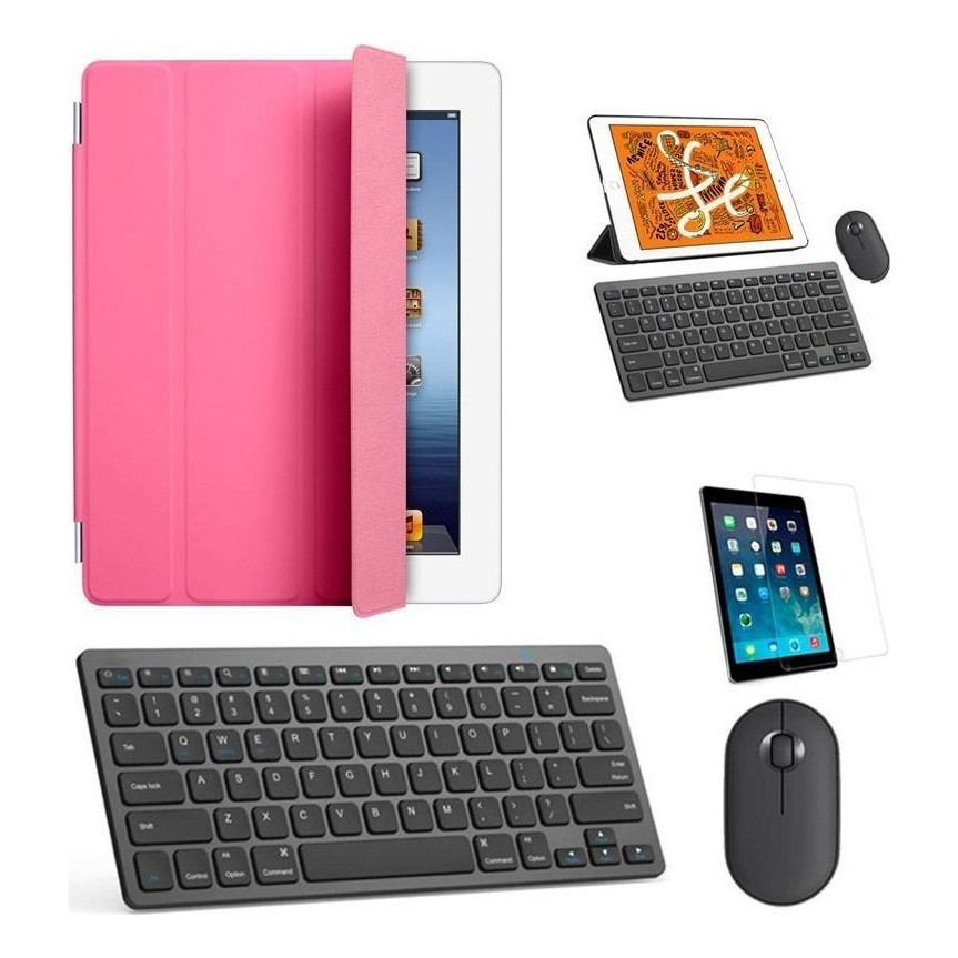 Kit Capa Smart Rosa Tecl, Mou Preto, Pel P/iPad Mini 6 8,3