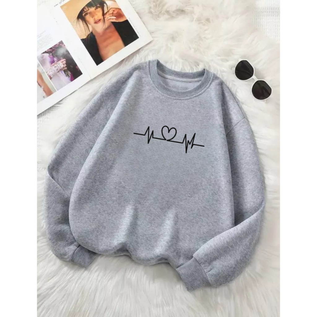 Moletom Gola Careca Coração Fofo Casaco Inverno Sem Bolso Envio Imediato