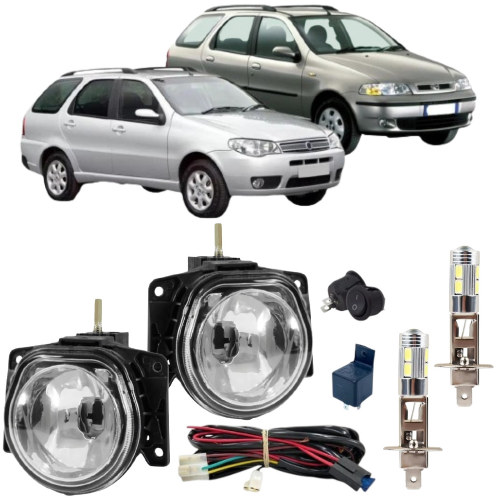 KIT FAROL MILHA LED FIAT PALIO WEEKEND ADV G2 G3  VIDRO