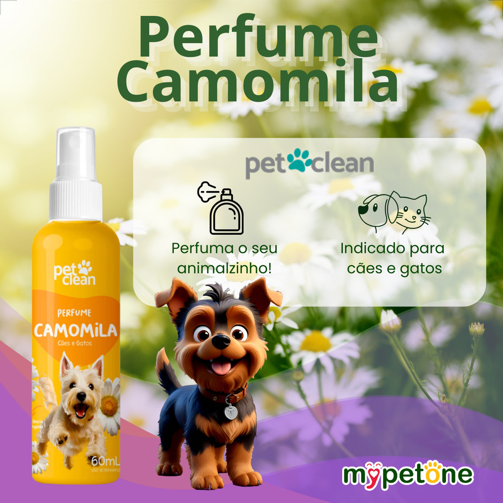 Detalhes do Perfume Camomila 60ml Para Cachorro E Gato - Pet Clean