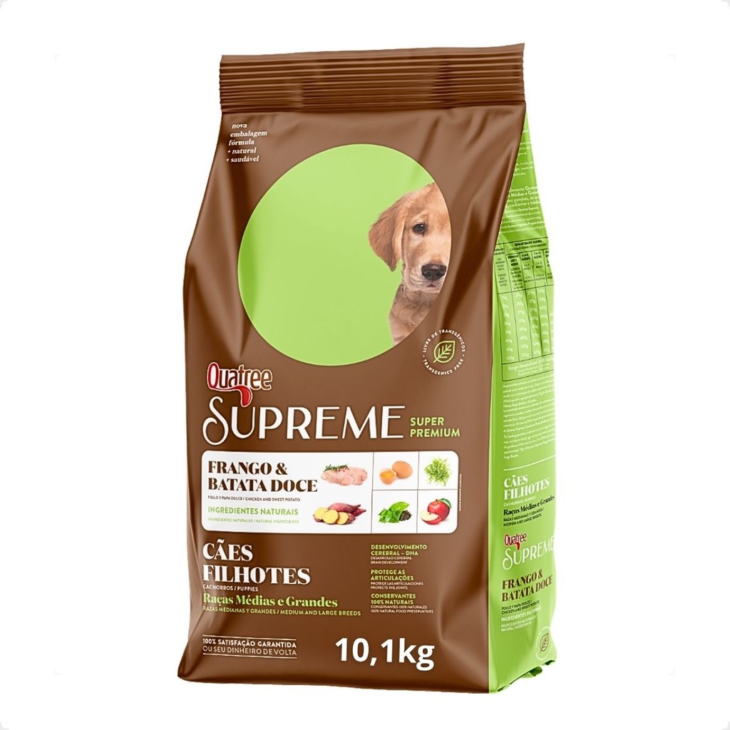 Ração Quatree Supreme Filhotes Raças Medias e Grandes 10,1kg em Oferta na Shopee
