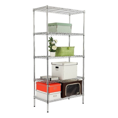 Estante De Aço Cromado 5 Prateleiras Rack Aramado+5 Forros