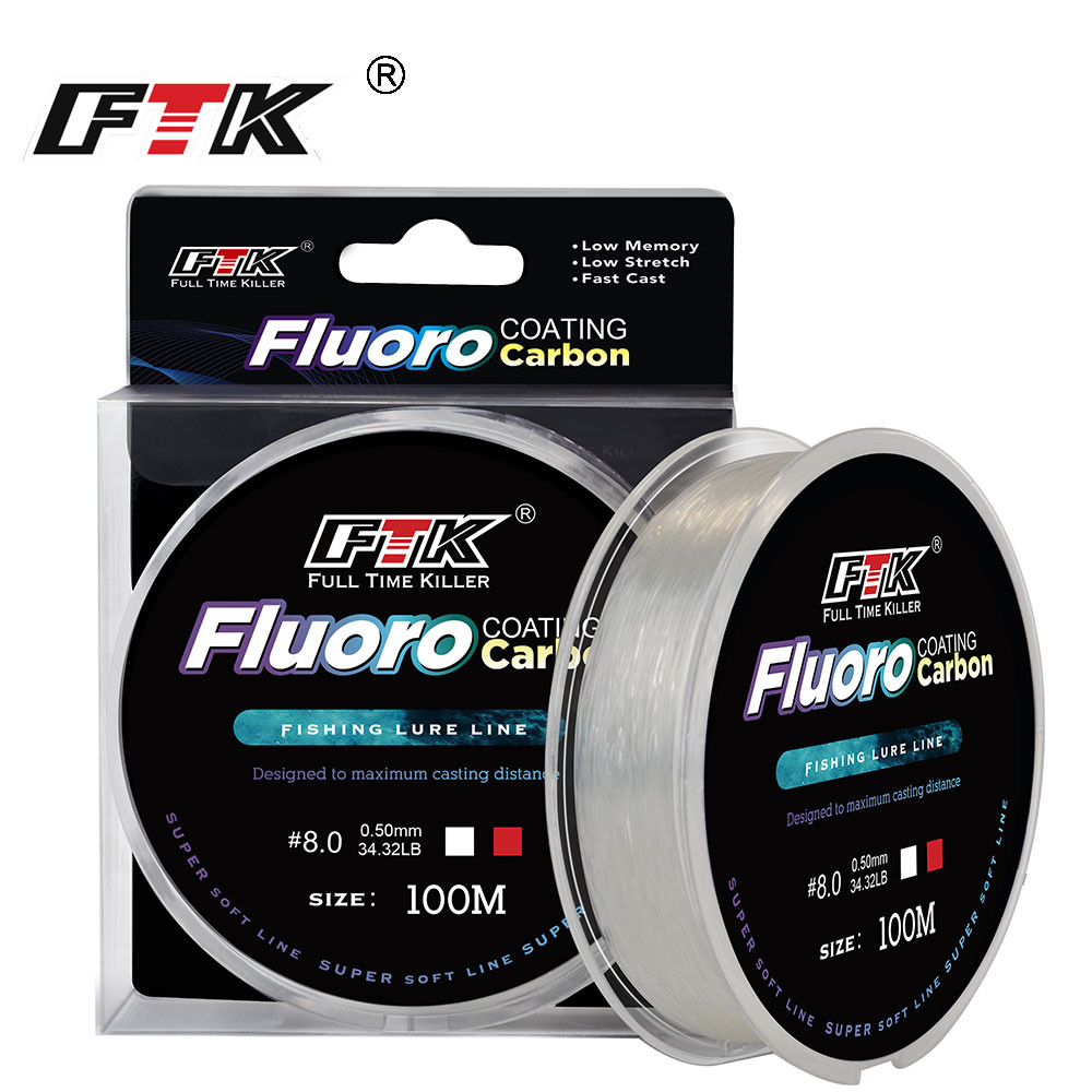 Linha Monofilamento Fibra De Carbono Fluorocarbono 4,136lb-34,32lb Para Pesca De Carpa 100M