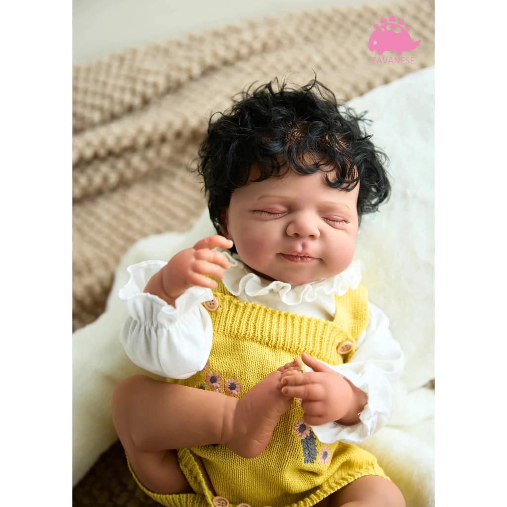 Reborn Negra Realista com acessórios bebê presente infantil TADASHOPE