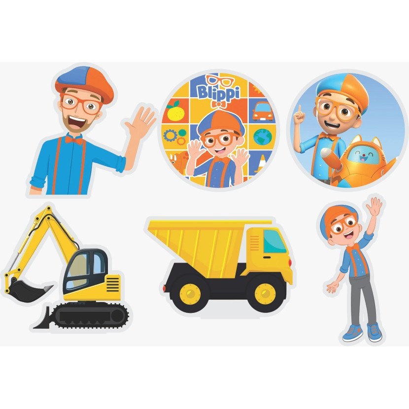 Display de Mesa Kit 6 Peças Para Festa Blippi MDF em Oferta na Shopee