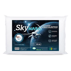 Travesseiro Viscolástico Sky Nasa Espuma de Memória Confortável e Durável Hipoalergênico Macio Nap