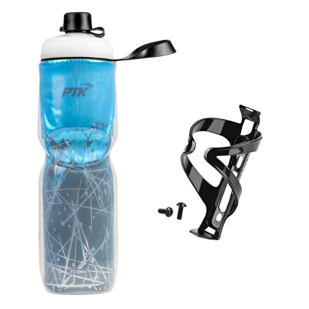 Garrafinha Caramanhola Termica para Bike Squeeze 700ml +suporte com parafusos
