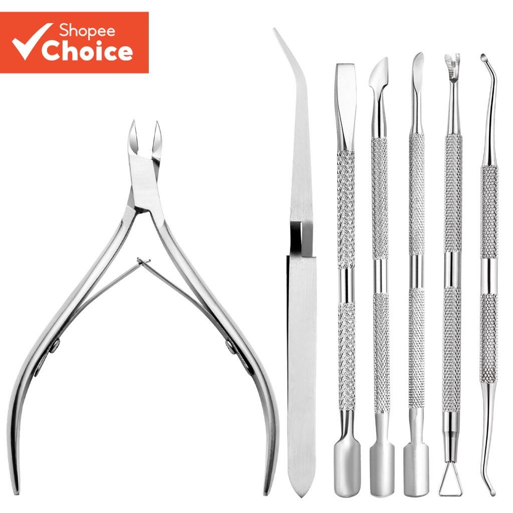 Pinças De Cutícula De Aço Inoxidável Ferramentas De Manicure Removedor De Lixa De Unha Enc...