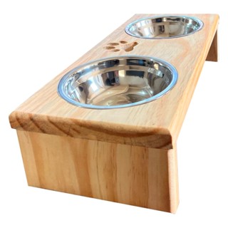 Comedouro Pet Bebedouro Cachorro Gato Elevado 2 Pote Inox PINUS CLARO em Oferta na Shopee