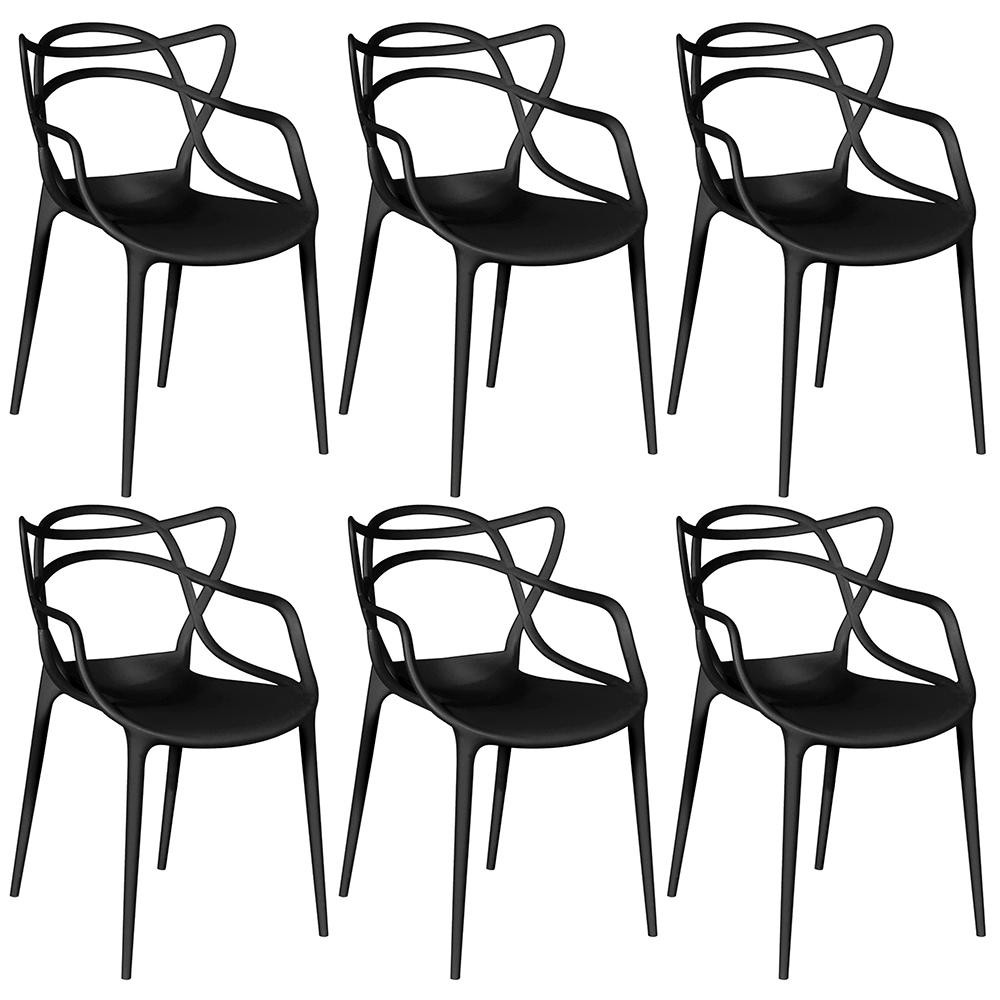 Kit 6 Cadeiras de Jantar Allegra Prática Empilhável - Home & Living