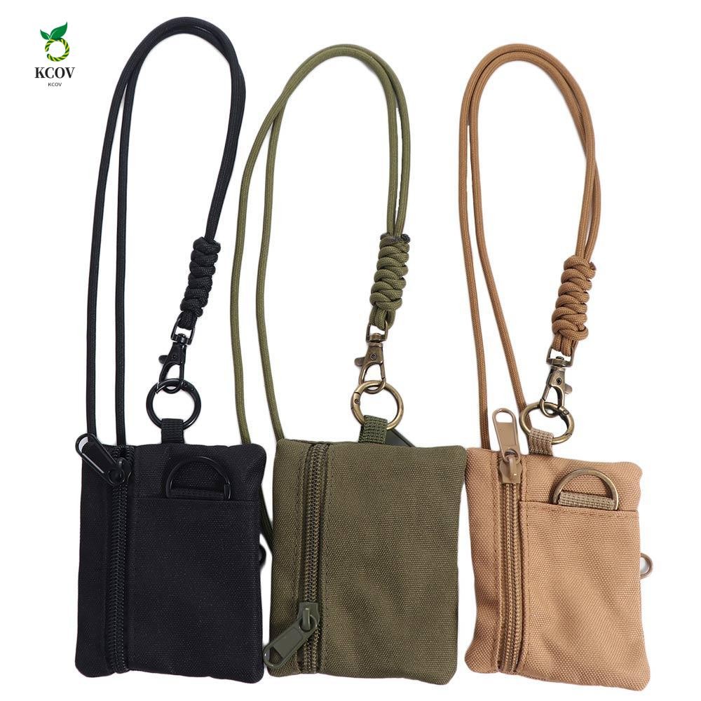Bolsa De Moedas Pendurada No Pescoço KCOV , Mini Carteira Quadrada Casual De Tecido Oxford , Nylon Com Cordão Porta-Cart