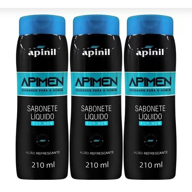 Kit Com 3x Sabonetes Líquido Masculino APIMEN - Apinil 210ml