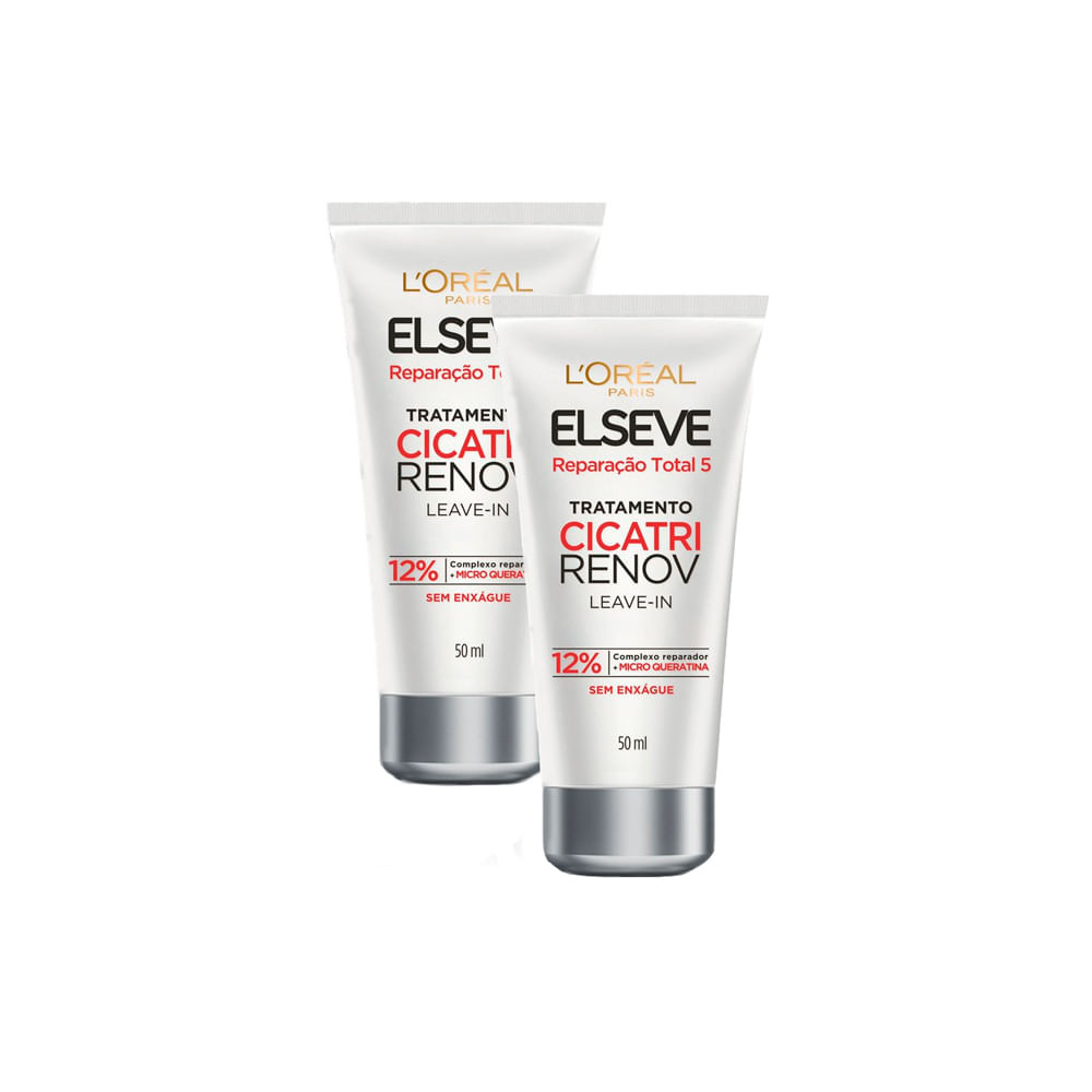 Kit 2 Leave In de Tratamento L'Oréal Paris Elseve Cicatri Renov 50ml - Beauty