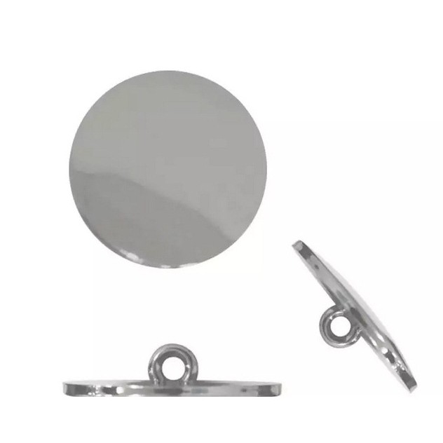 Botão Reto Prata - Pact. com 10 unidades em Oferta na Shopee