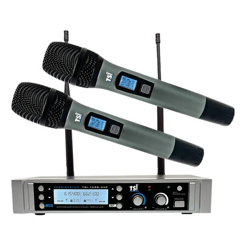 Microfone Sem Fio Digital Duplo Tsi-1500 Uhf 400 Canais