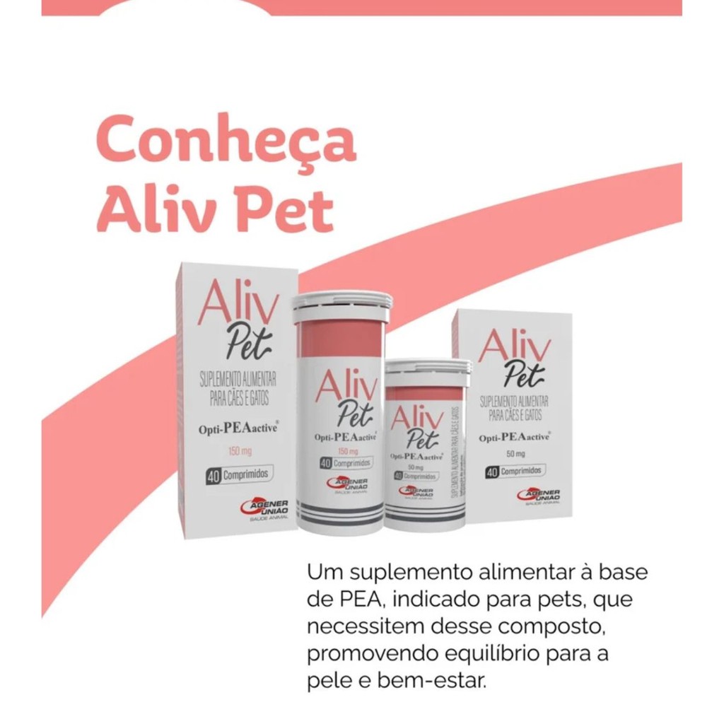 Aliv Pet 50mg Opti-pea Suplemento Para Cães E Gatos 40 Comp. — imagem 2 de 2