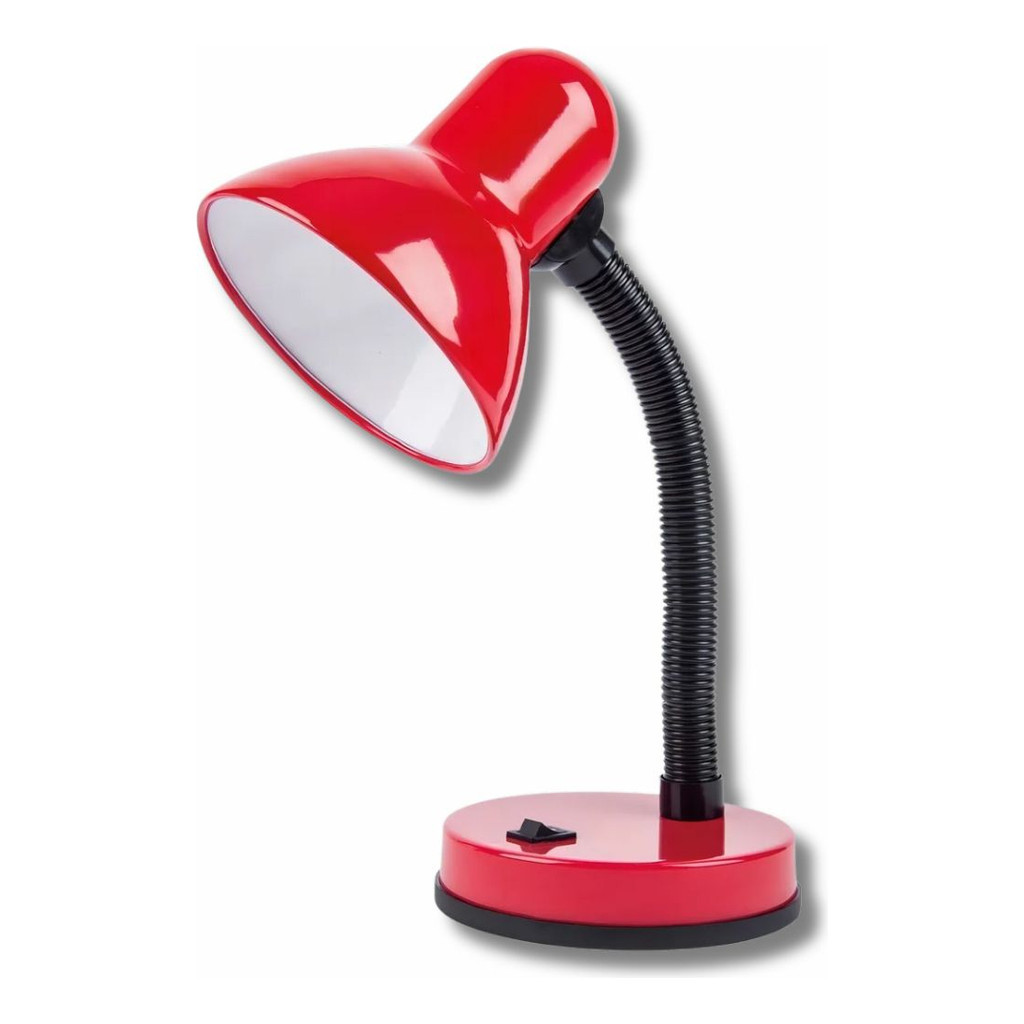 Luminária Abajur Office Mesa Quarto Viking Articulável Vermelho Bivolt