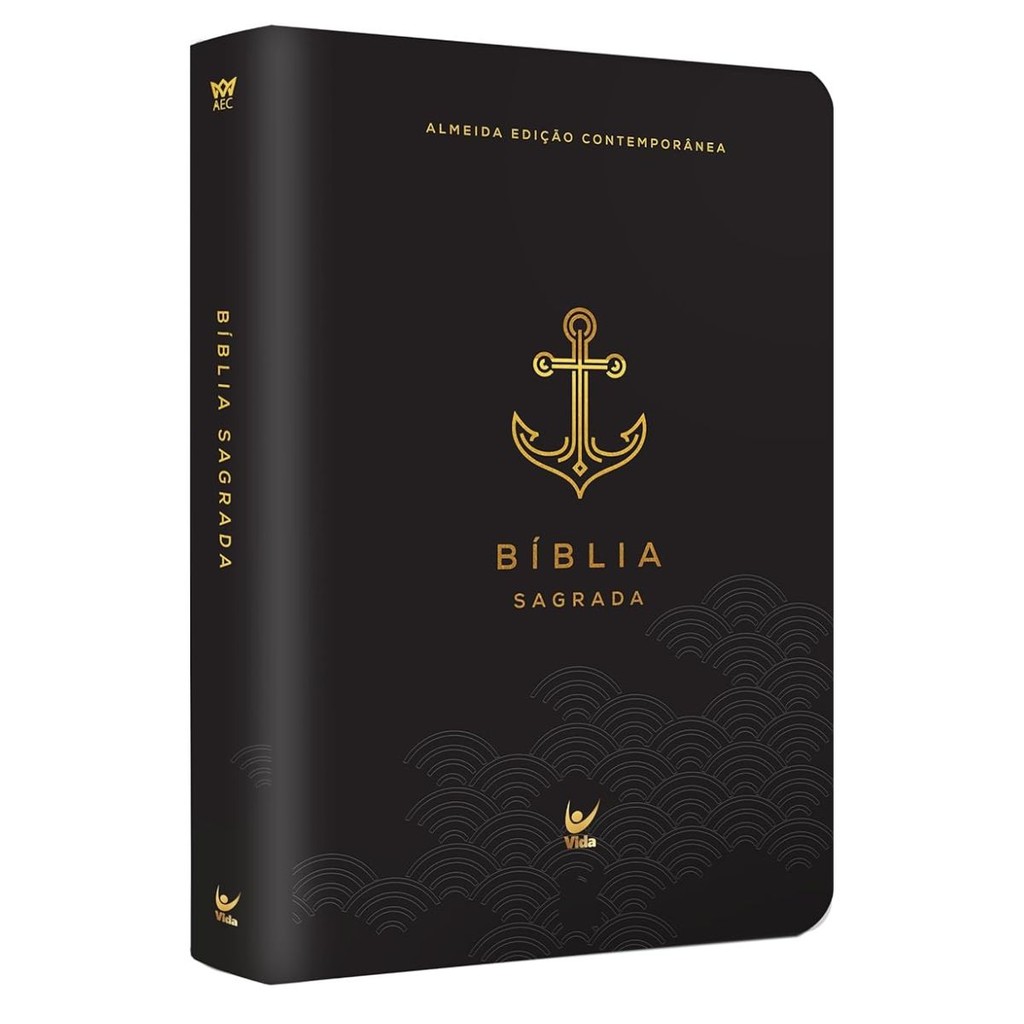Bíblia Sagrada AEC - Letra Gigante - Capa Luxo Preto Âncora