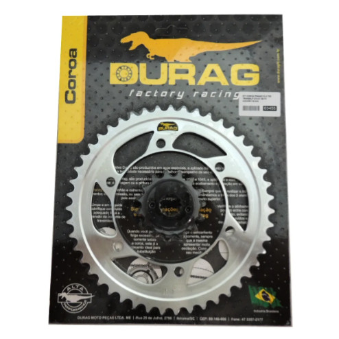 KIT COROA E PINHÃO DURAG HONDA TRANSALP 700 08-13 / XL 700 TRANSALP - 15/47 525 AÇO 1045