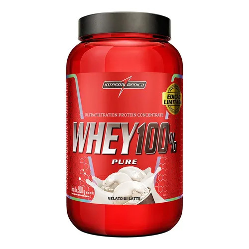 Whey Protein 100 Pure 900g Gelato Di Latte Integralmedica Suplemento Proteína Pós Treino Massa Músculo
