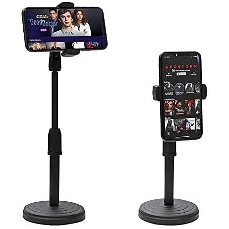 Suporte de Mesa Para Celular 360 graus Ajustável Articulado Universal Escritório Live Reunião Base Resistente e Pesada U