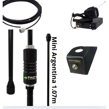 Kit Radio Px Voyager Vr-2660 Antena Px Viuva Negra Black Mini 1.07m Suporte Caminhonete Cabo Coaxial