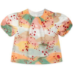 Blusa Aquarela Manga Curta Infantil Feminina Lilica Ripilica