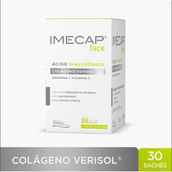 Imecap Face 30 Sachês Sabor Frutas Cítricas 3,5g em Oferta na Shopee