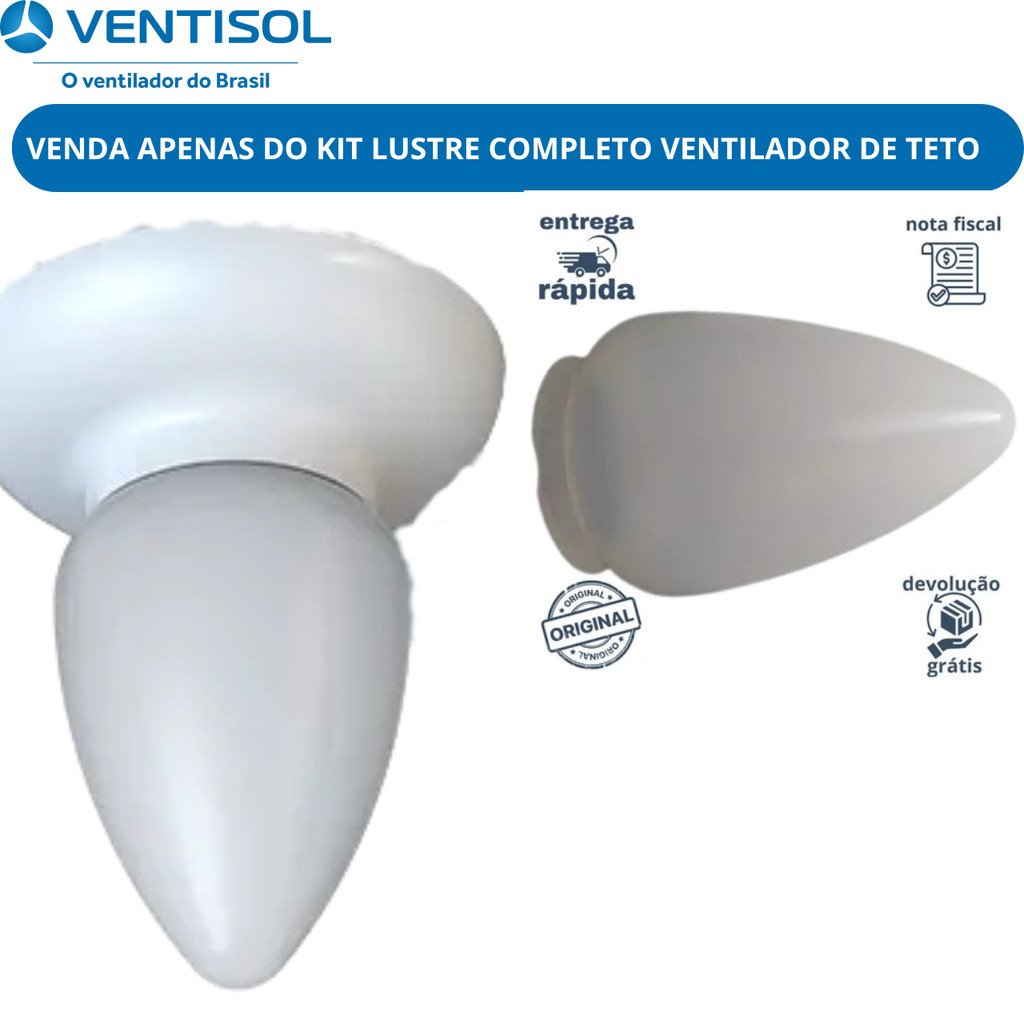 Kit Lustre Ventilador de Teto Ventisol Wind Inverte  Iluminação Original Reposição para ventiladores em Oferta na Shopee