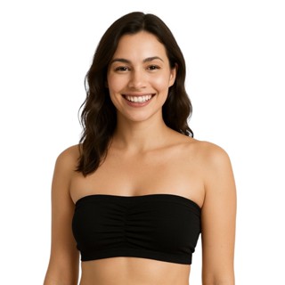 Top Bustiê Sutiã Tomara Que Caia Faixa Com Bojo Removível Confortável Barato em Oferta na Shopee