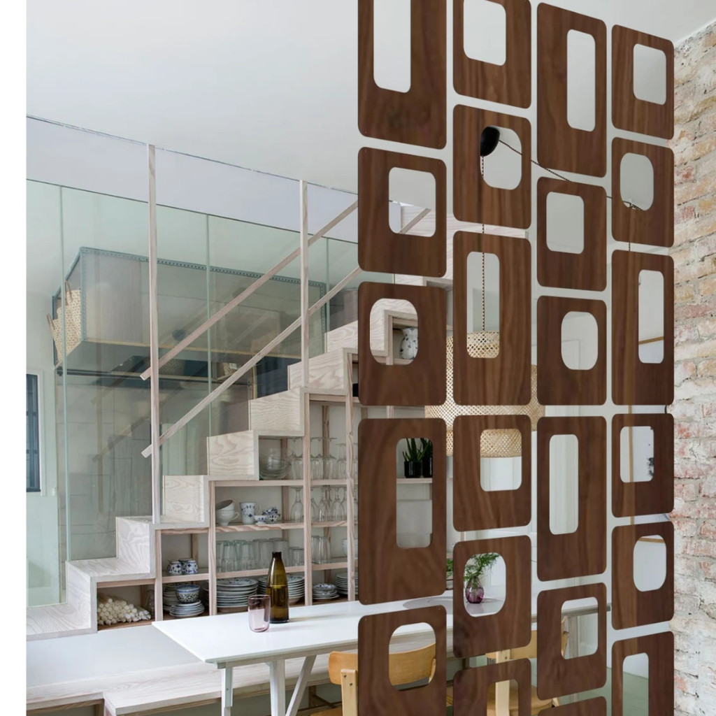 Kit 8 Placas Mdf Divisórias de Ambientes Biombos Madeira Sala Quarto Placas Moldura Paredes em Oferta na Shopee