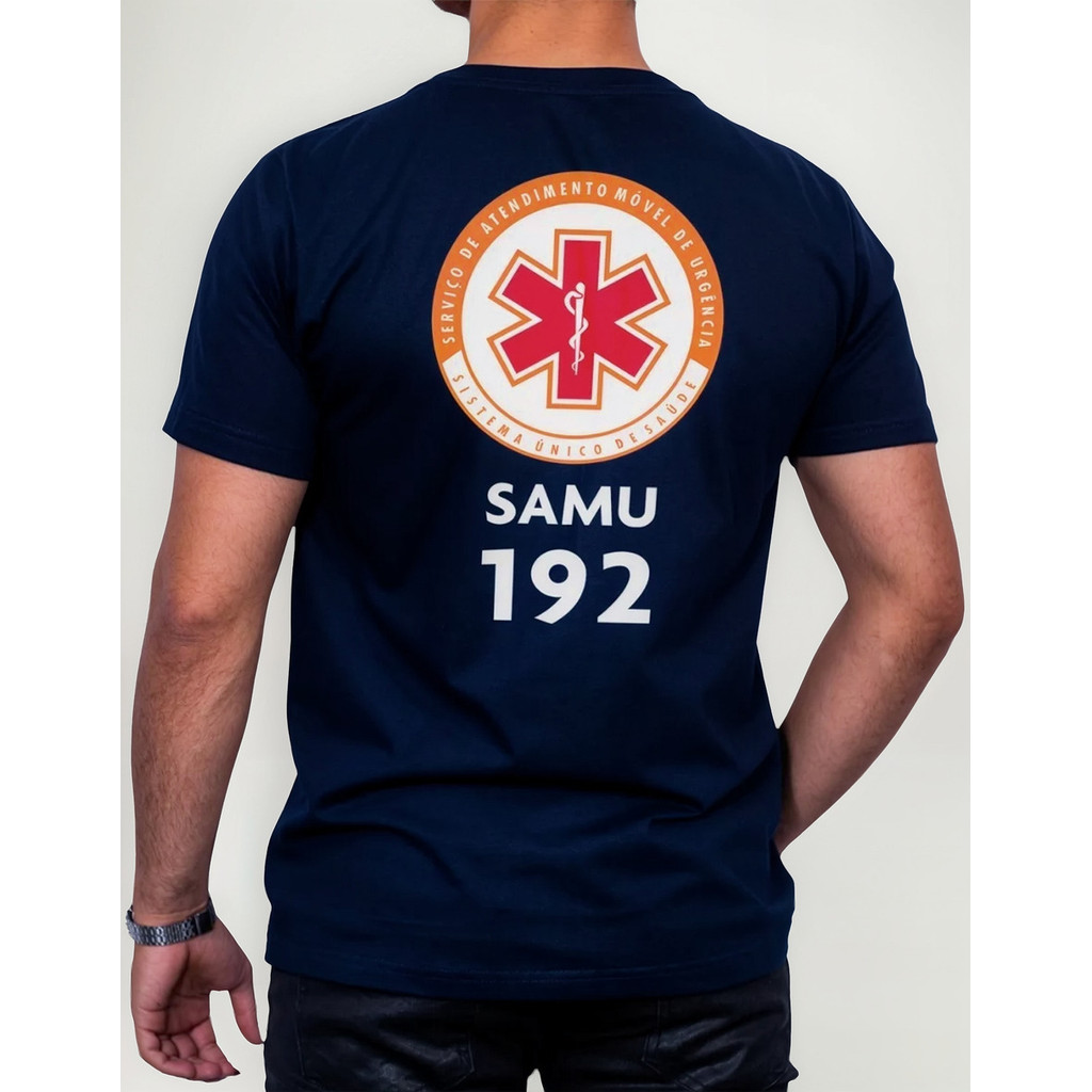 Camiseta Samu Serviço De Emergência Socorrista 100% Algodão em Oferta na Shopee