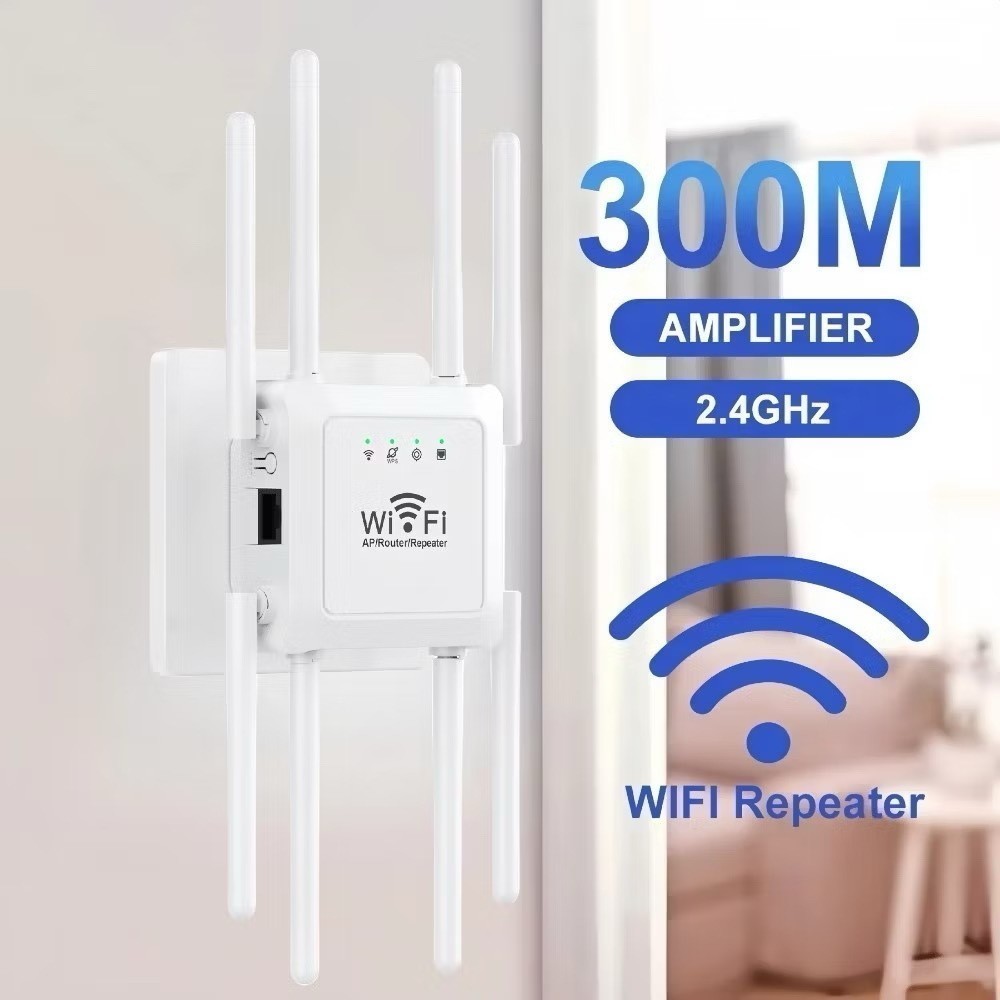 300 Mbps Wi-Fi 8 Antenna Repeater Extender WiFi Amplifier Signal Long Range Wireless Access Point em Oferta na Shopee