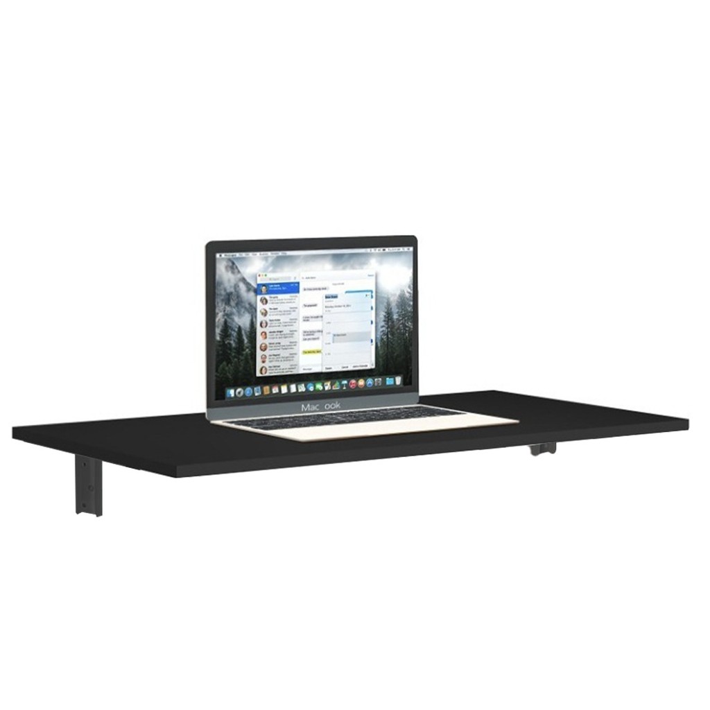 Mesinha Escrivaninha Mesa Suspensa Escritorio Preta 60X38 cm MDF Home Office Escritorio Moderna