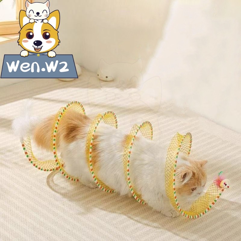 wen.W2 อุโมงค์แมวพับได้, ของเล่นกระดิ่งให้แมวเล่นเอง, ของเล่นทนกัด, ไม้หมุนล่อแมวแบบโต้ตอบได้ - ภาพที่ 4