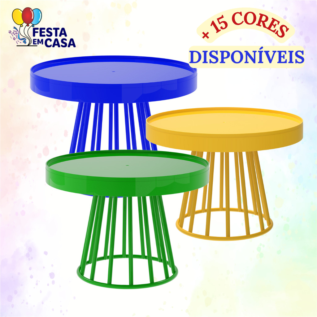 Boleira Roma 23cm com Pé Estilo Aramado – Diversas Cores – Festplastik em Oferta na Shopee