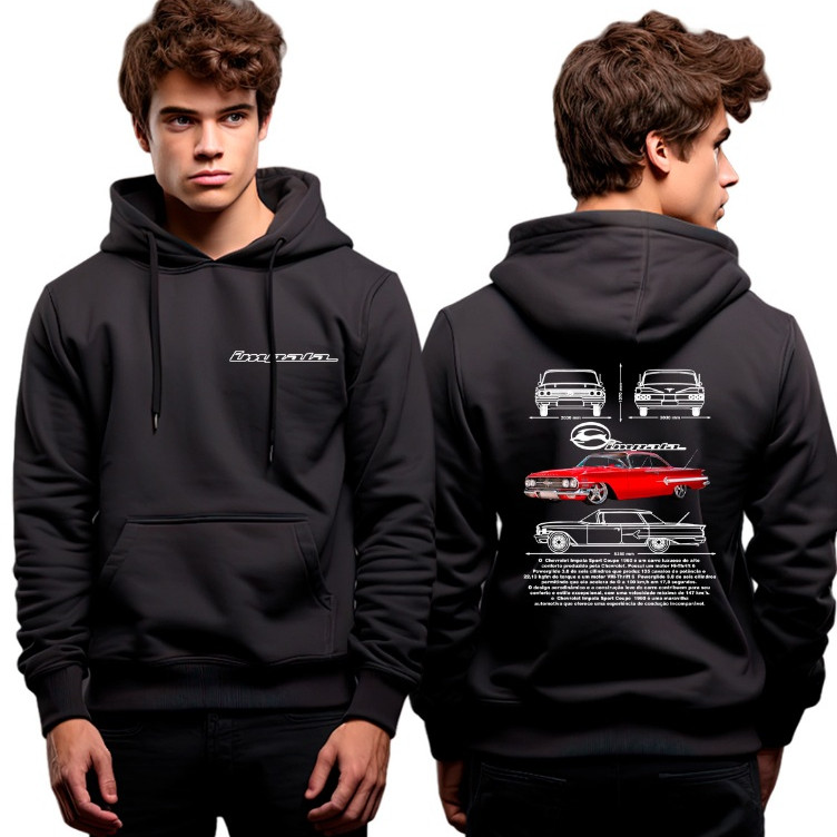 Moletom Casaco Frio Carro Antigo Impala 1960 Raridade Luxo