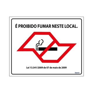 Placa De Sinalização É Proibido Fumar Neste Local 25x20 Ecom IA - P-5/2 F9e em Oferta na Shopee