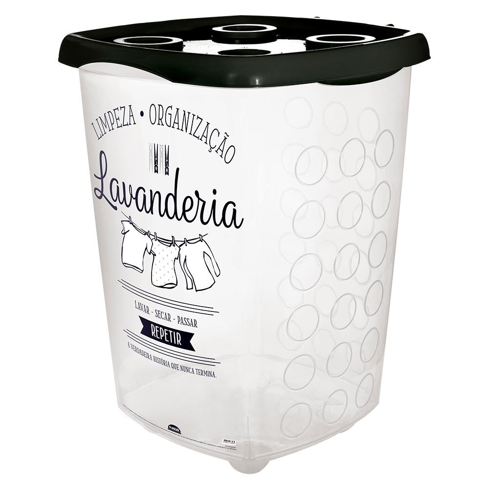 Cesto Organizador 38 L Decorado Lettering Plasutil em Oferta na Shopee