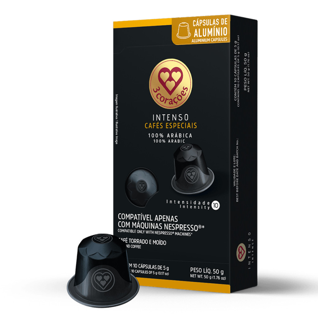 Cápsula de Café 3 Corações Nespresso Intenso 10 Unidades