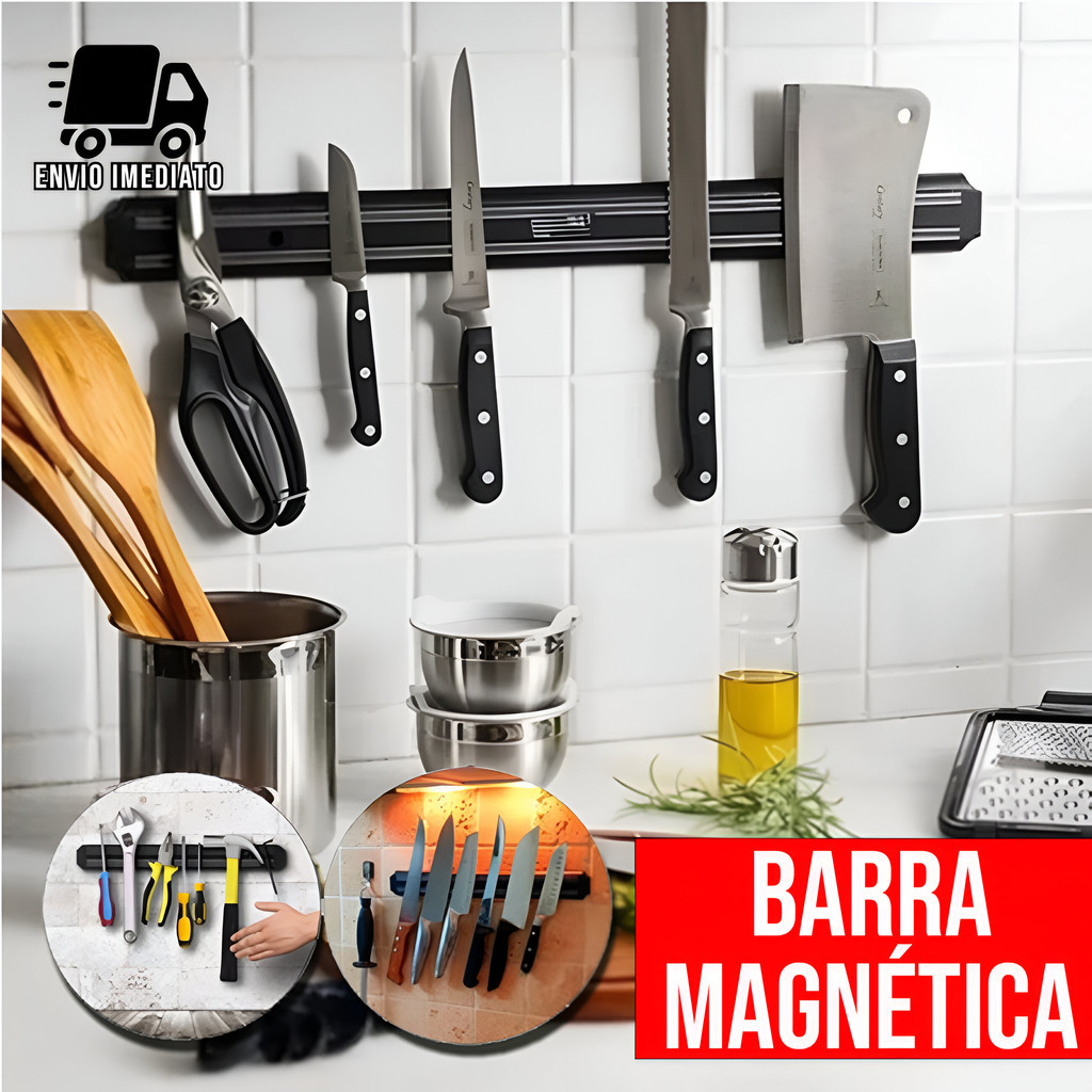 Barra Magnética para Facas de Cozinha Imã Economia de Espaço e Estilo Moderno em Oferta na Shopee
