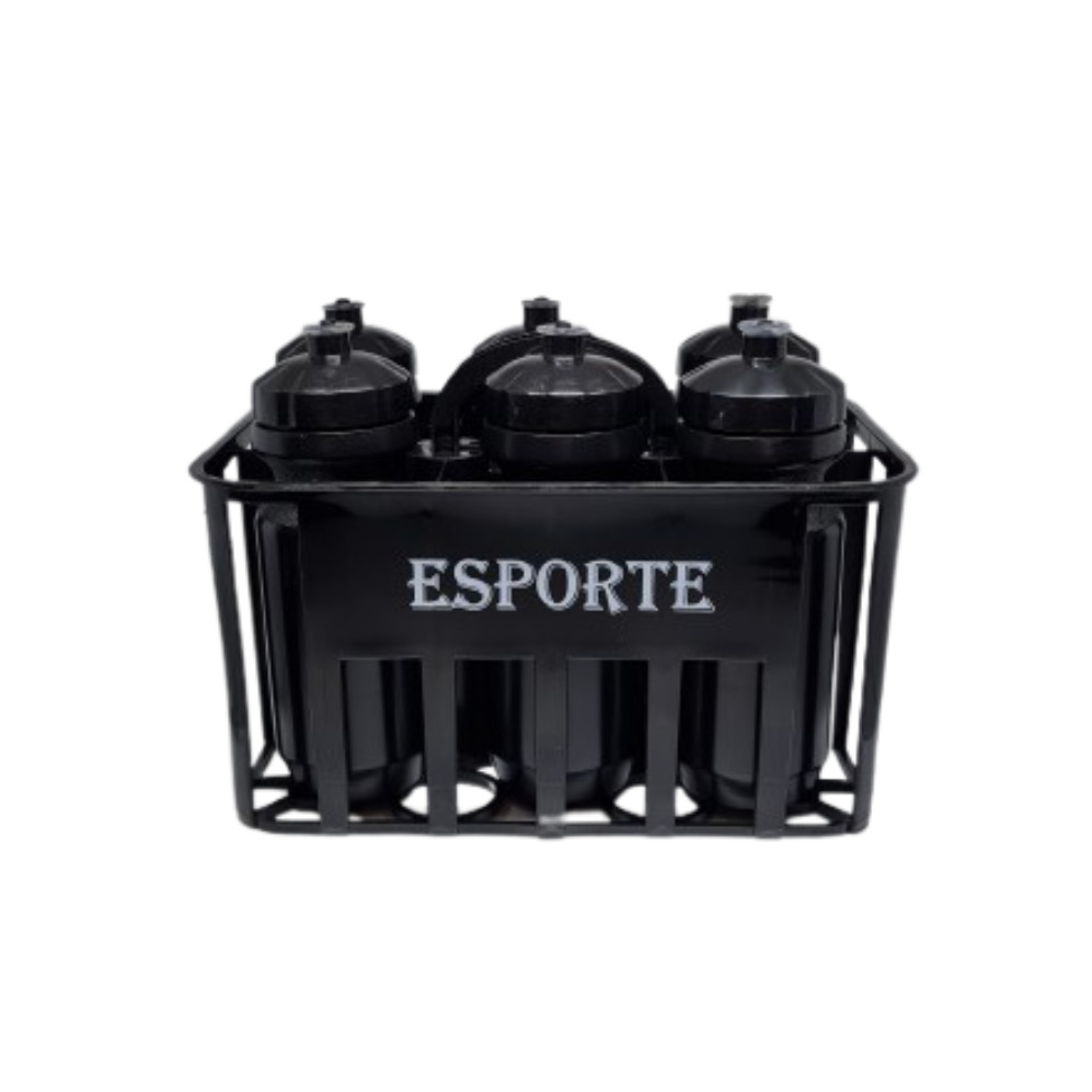 Kit Porta Squeeze c/ 6 Garrafas Bico Push-Pull S/ Logo preto em Oferta na Shopee