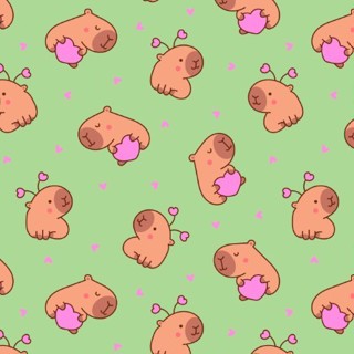 Tecido TRICOLINE MISTA Estampa Digital - capivarinhas fofas em Oferta na Shopee