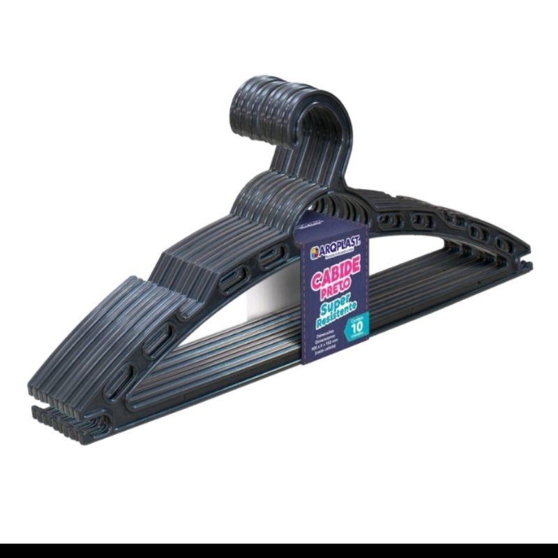 Kit de Cabide com 10 unidades super resistente Arqplast em Oferta na Shopee