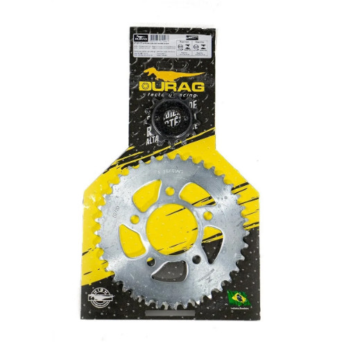 KIT COROA E PINHÃO DURAG HONDA CBX 250 TWISTER 01-08 13/37 520 AÇO 1045