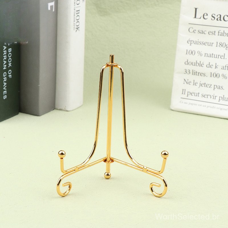 Suporte Para Expositor De Ferro Dourado Livro De Artesanato Porta-Livros Com Foto Pedestal Tigela De Prato Moldura Decor
