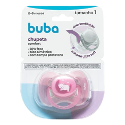 Chupeta Comfort Ursinho Com Tampa Protetora 0-6m Rs Buba