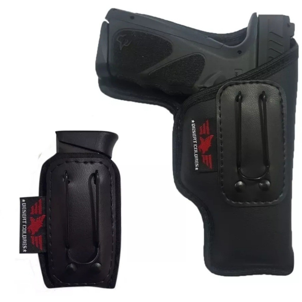 Kit Coldre Velado  Interno Para TS9/ XD-M Elite/ Beretta APx + Porta Carregador Velado Em Neoprene e Couro P.U