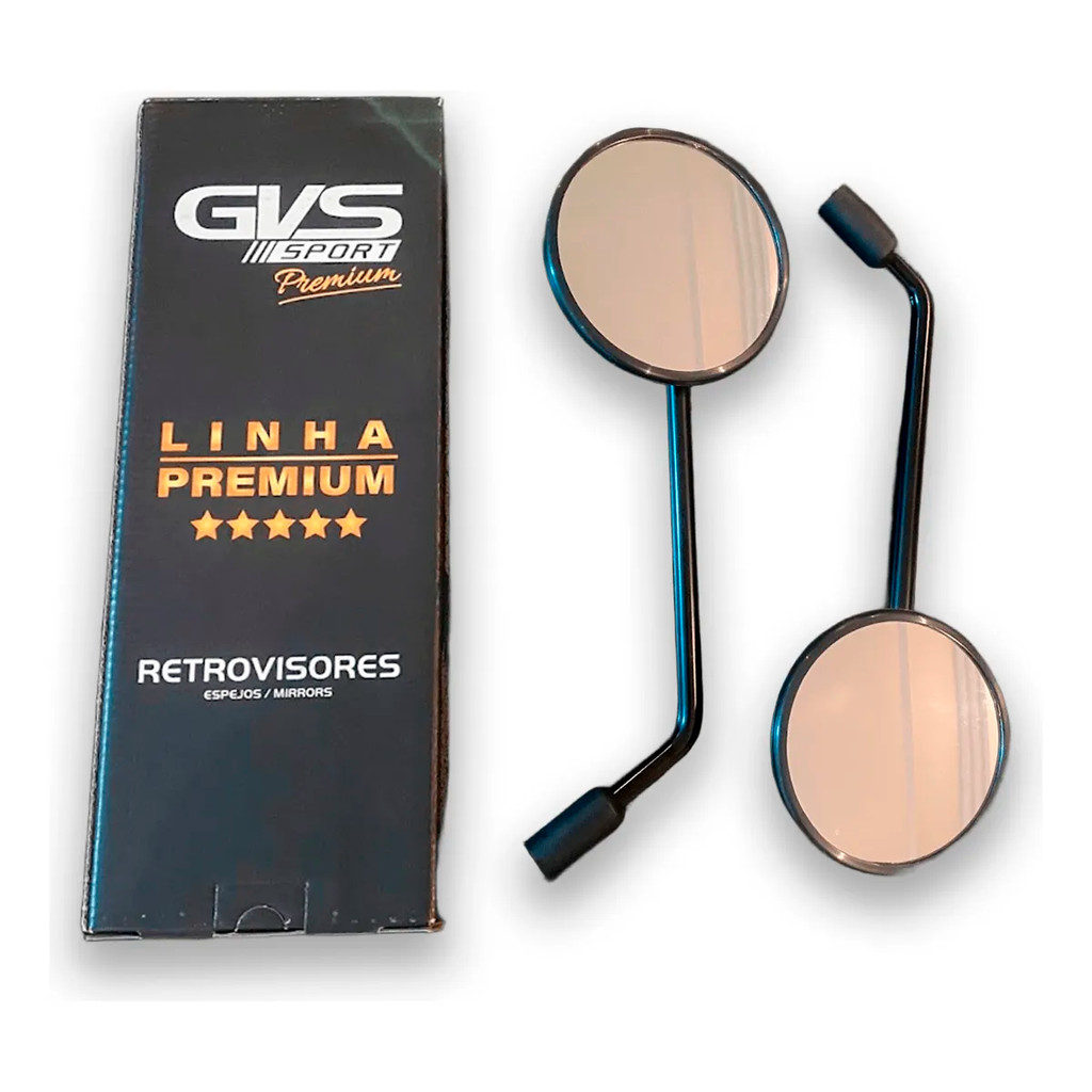 Retrovisor GVS Royal Enfield Classic Lente Convexa Prata Rosca Yamaha - Spare Parts and Accessories for Vehicles