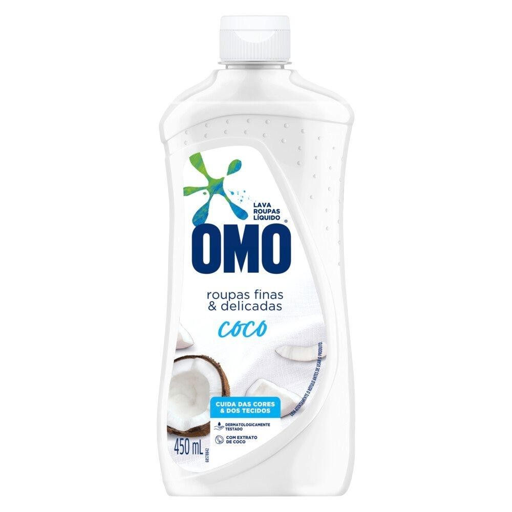 Sabão Líquido Omo Roupas Finas e Delicadas Coco 450 ml em Oferta na Shopee